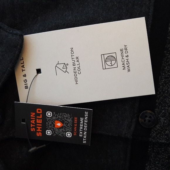 NWT "Van Heusen" Chest Stripe Long Sleeve Polo Big & Tall Sizes LT, XLT, 2XLT - Picture 3 of 7